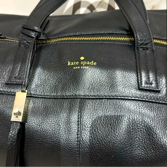 Kate Spade Leather Weekender, Black - Picture 2 of 4